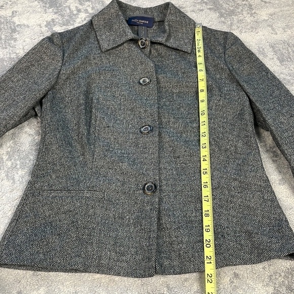 Piazza Sempione Gray Herringbone Wool Jacket Blazer Career Office Sz IT 42 US M - Picture 6 of 10